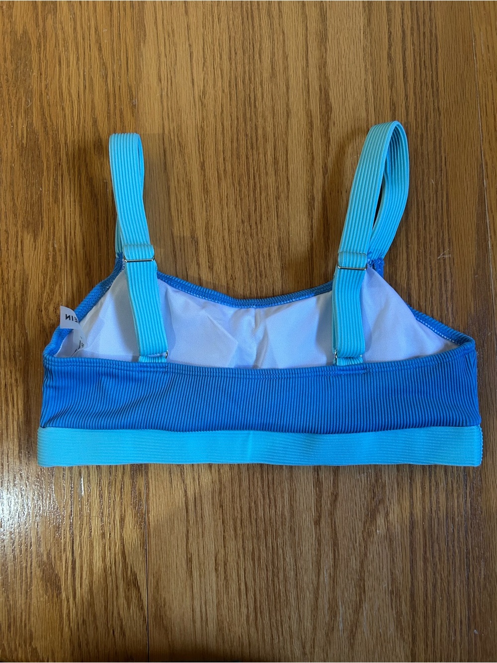 Blue Two Toned Ribbed Bikini - Picture 4 of 8